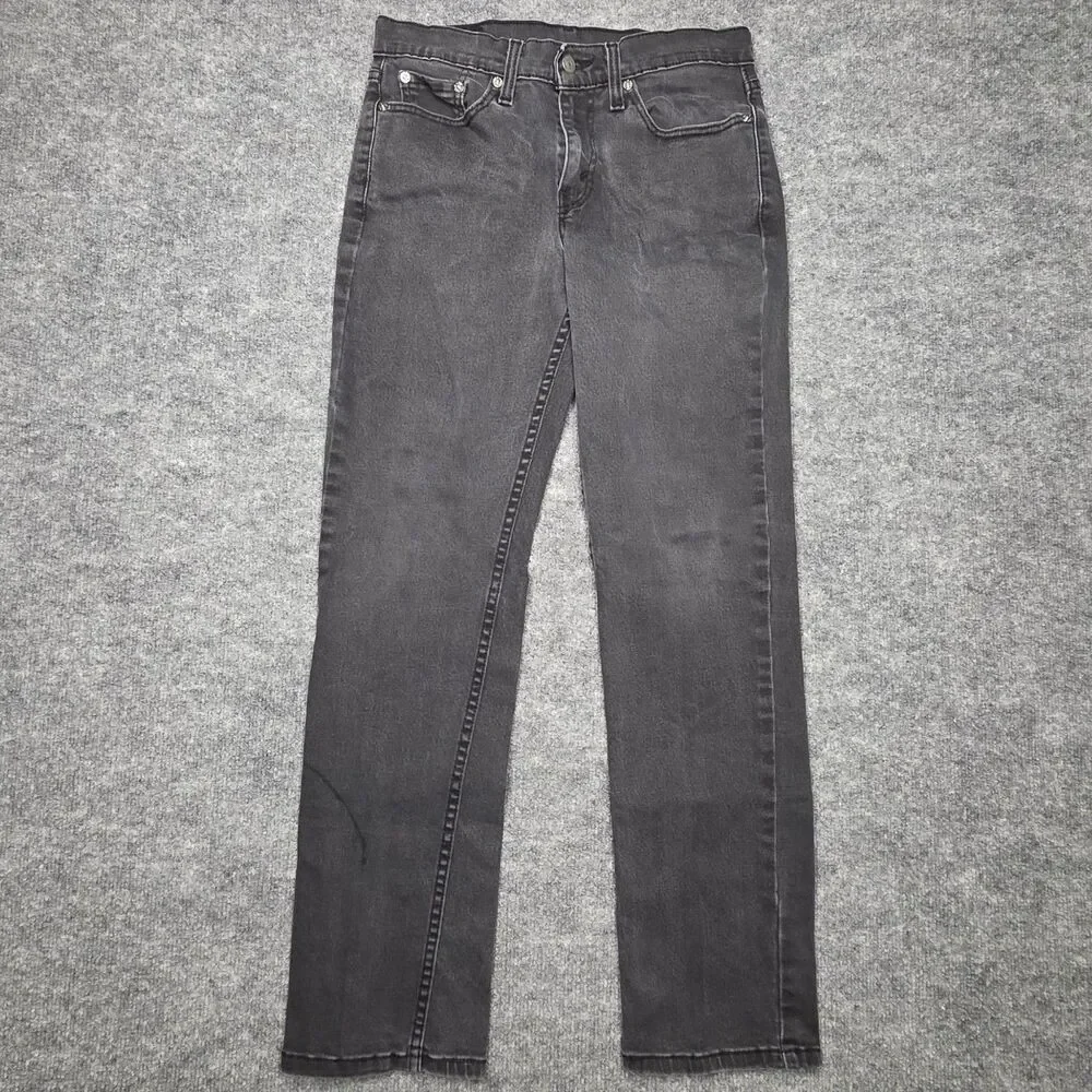 Levi's 514 Jeans Slim Straight Mens 28x30 Black Denim Classic Fit Pants